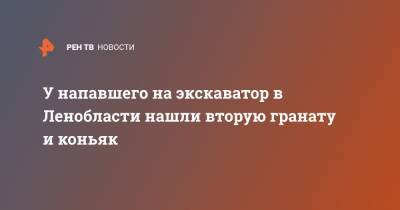 У напавшего на экскаватор в Ленобласти нашли вторую гранату и коньяк - ren.tv - Ленинградская обл.