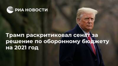 Дональд Трамп - Трамп раскритиковал сенат за решение по оборонному бюджету на 2021 год - ria.ru - Москва - Китай - США - Турция