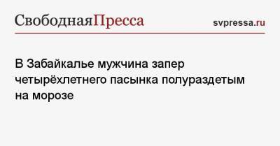 В Забайкалье мужчина запер четырёхлетнего пасынка полураздетым на морозе - svpressa.ru - Московская обл. - Забайкальский край