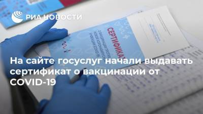 Михаил Мурашко - На сайте госуслуг начали выдавать сертификат о вакцинации от COVID-19 - ria.ru - Россия - Тверь