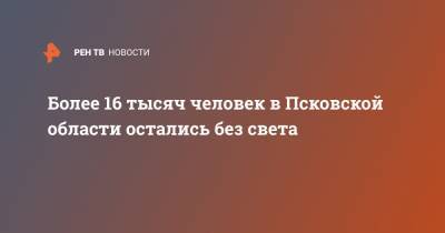 Более 16 тысяч человек в Псковской области остались без света - ren.tv - Псковская обл.