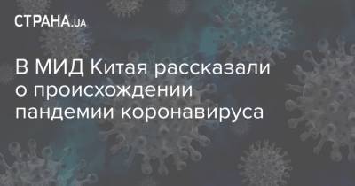 В МИД Китая рассказали о происхождении пандемии коронавируса - strana.ua - Китай