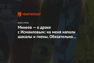 Магомед Исмаилов - Владимир Минеев - Минеев — о драке с Исмаиловым: на меня напали шакалы и гиены. Обязательно задам им вопросы - championat.com - Москва