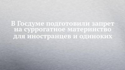 В Госдуме подготовили запрет на суррогатное материнство для иностранцев и одиноких - chelny-izvest.ru