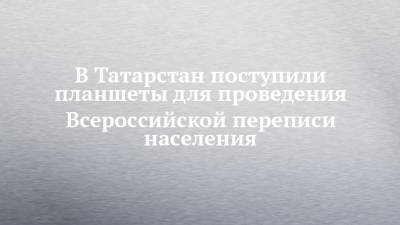 В Татарстан поступили планшеты для проведения Всероссийской переписи населения - chelny-izvest.ru - респ. Татарстан - Казань