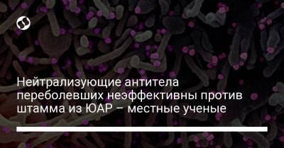Нейтрализующие антитела переболевших неэффективны против штамма из ЮАР – местные ученые - liga.net - Юар