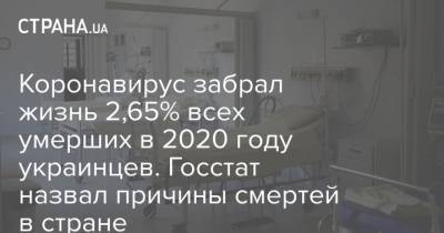 Коронавирус забрал жизнь 2,65% всех умерших в 2020 году украинцев. Госстат назвал причины смертей в стране - strana.ua - с. Всего