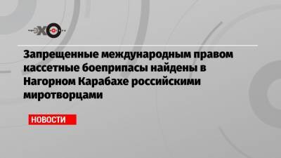 Запрещенные международным правом кассетные боеприпасы найдены в Нагорном Карабахе российскими миротворцами - echo.msk.ru - Степанакерт - Ереван - Баку