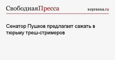 Алексей Пушков - Сенатор Пушков предлагает сажать в тюрьму треш-стримеров - svpressa.ru