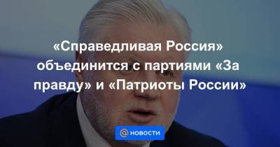 Сергей Миронов - «Справедливая Россия» объединится с партиями «За правду» и «Патриоты России» - smartmoney.one - Россия