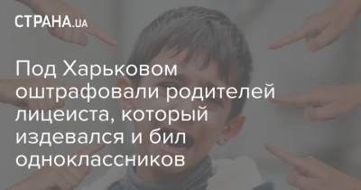 Под Харьковом оштрафовали родителей лицеиста, который издевался и бил одноклассников - strana.ua - Харьков
