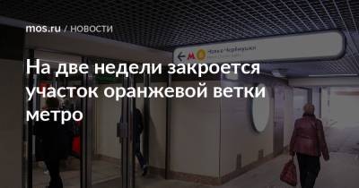 На две недели закроется участок оранжевой ветки метро - mos.ru