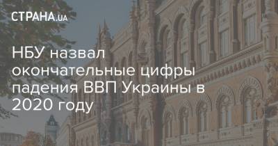 НБУ назвал окончательные цифры падения ВВП Украины в 2020 году - strana.ua