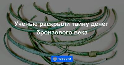 Ученые раскрыли тайну денег бронзового века - news.mail.ru - Голландия