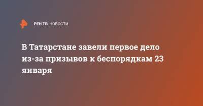 Александр Горовой - В Татарстане завели первое дело из-за призывов к беспорядкам 23 января - ren.tv - респ. Татарстан