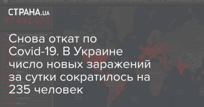 Максим Степанов - Снова откат по Covid-19. В Украине число новых заражений за сутки сократилось на 235 человек - strana.ua - Киев - Запорожская обл. - Львовская обл.