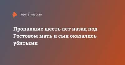 Пропавшие шесть лет назад под Ростовом мать и сын оказались убитыми - ren.tv - Ростовская обл.