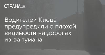 Водителей Киева предупредили о плохой видимости на дорогах из-за тумана - strana.ua - Киев - Ивано-Франковская обл. - Львовская обл. - Закарпатская обл. - Гсчс