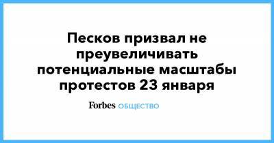 Алексей Навальный - Песков призвал не преувеличивать потенциальные масштабы протестов 23 января - forbes.ru
