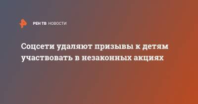 Соцсети удаляют призывы к детям участвовать в незаконных акциях - ren.tv