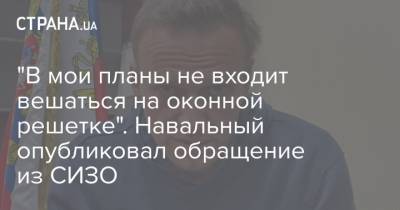 Алексей Навальный - "В мои планы не входит вешаться на оконной решетке". Навальный опубликовал обращение из СИЗО - strana.ua - Москва