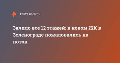 Залило все 12 этажей: в новом ЖК в Зеленограде пожаловались на потоп - ren.tv - Москва - Зеленоград - Дома