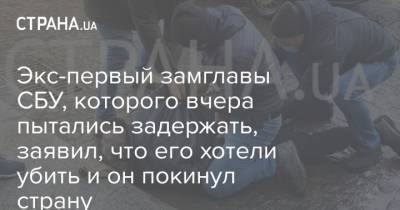 Экс-первый замглавы СБУ, которого вчера пытались задержать, заявил, что его хотели убить и он покинул страну - strana.ua