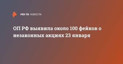 Александр Малькевич - ОП РФ выявила около 100 фейков о незаконных акциях 23 января - ren.tv