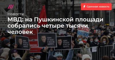 МВД: на Пушкинской площади собрались четыре тысячи человек - tvrain.ru - Москва