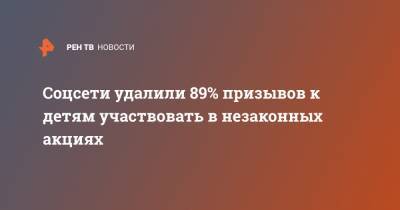 Соцсети удалили 89% призывов к детям участвовать в незаконных акциях - ren.tv