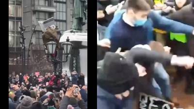 Алексей Навальный - Мужчину, который протестовал против Навального, жестоко избили: видео - 24tv.ua