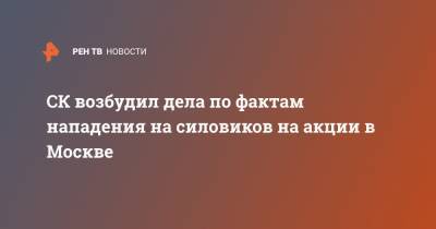 СК возбудил дела по фактам нападения на силовиков на акции в Москве - ren.tv - Москва