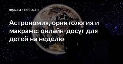 Астрономия, орнитология и макраме: онлайн-досуг для детей на неделю - mos.ru - Москва