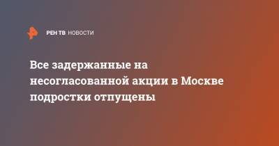 Анна Кузнецова - Ольга Ярославская - Все задержанные на несогласованной акции в Москве подростки отпущены - ren.tv - Москва - Санкт-Петербург