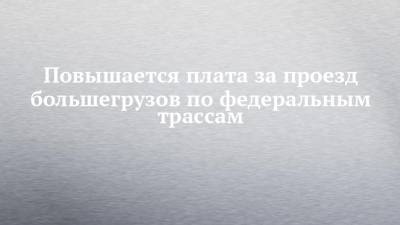 Повышается плата за проезд большегрузов по федеральным трассам - chelny-izvest.ru