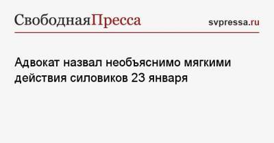 Дмитрий Аграновский - Адвокат назвал необъяснимо мягкими действия силовиков 23 января - svpressa.ru - Москва