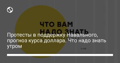Борис Давиденко - Протесты в поддержку Навального, прогноз курса доллара. Что надо знать утром - liga.net