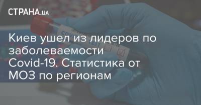 Киев ушел из лидеров по заболеваемости Covid-19. Статистика от МОЗ по регионам - strana.ua - Киев - Запорожская обл. - Волынская обл. - Днепропетровская обл. - Винницкая обл. - Черновицкая обл. - Житомирская обл. - Закарпатская обл. - Донецкая обл.