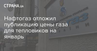 Нафтогаз отложил публикацию цены газа для тепловиков на январь - strana.ua - Ассоциация