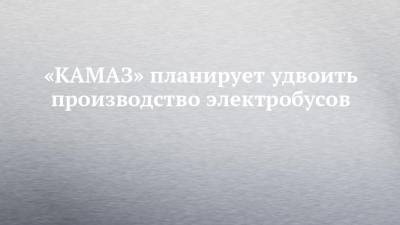Сергей Когогин - «КАМАЗ» планирует удвоить производство электробусов - chelny-izvest.ru - Москва - Башкирия