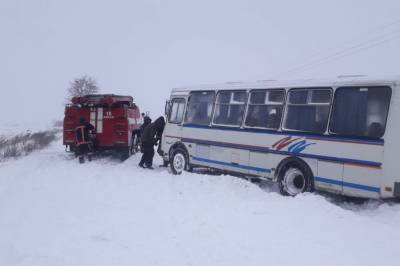 На Волыни в снежном заносе застрял школьный автобус с детьми - zik.ua - Волынская обл. - Гсчс