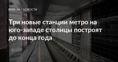 Андрей Бочкарев - Три новые станции метро на юго-западе столицы построят до конца года - mos.ru - Москва