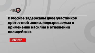 В Москве задержаны двое участников протестной акции, подозреваемых в применении насилия в отношении полицейских - echo.msk.ru - Москва - респ. Калмыкия
