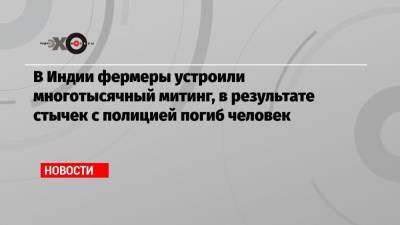В Индии фермеры устроили многотысячный митинг, в результате стычек с полицией погиб человек - echo.msk.ru - Нью-Дели