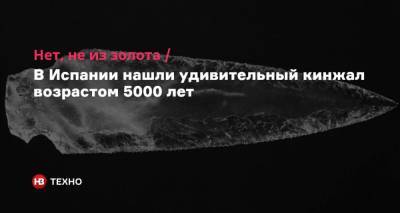 Нет, не из золота. В Испании нашли удивительный кинжал возрастом 5000 лет - nv.ua - Испания