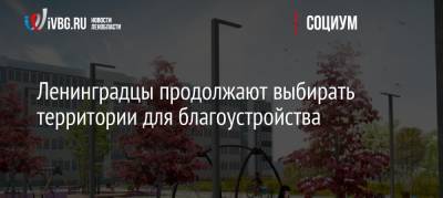 Ленинградцы продолжают выбирать территории для благоустройства - ivbg.ru - Украина - Ленинградская обл.