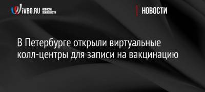 Александр Беглов - В Петербурге открыли виртуальные колл-центры для записи на вакцинацию - ivbg.ru - Санкт-Петербург - Петербург