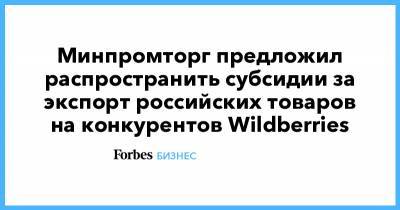 Татьяна Бакальчук - Минпромторг предложил распространить субсидии за экспорт российских товаров на конкурентов Wildberries - forbes.ru
