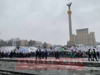 Столичный Крещатик частично перекрыли из-за протестов - lenta.ua - США - Киев