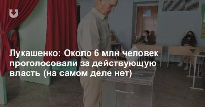 Александр Лукашенко - Лукашенко: Около 6 млн человек проголосовали за действующую власть (на самом деле нет) - news.tut.by